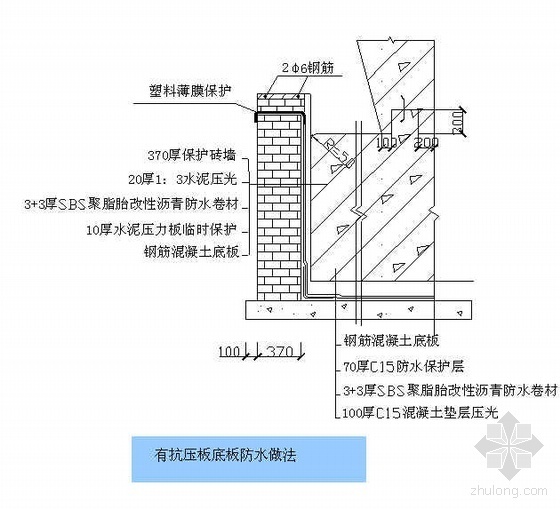 侧墙沥青防水卷材方案资料下载-北京某高层酒店地下水防水施工方案（聚脂胎SBS改性沥青防水卷材）