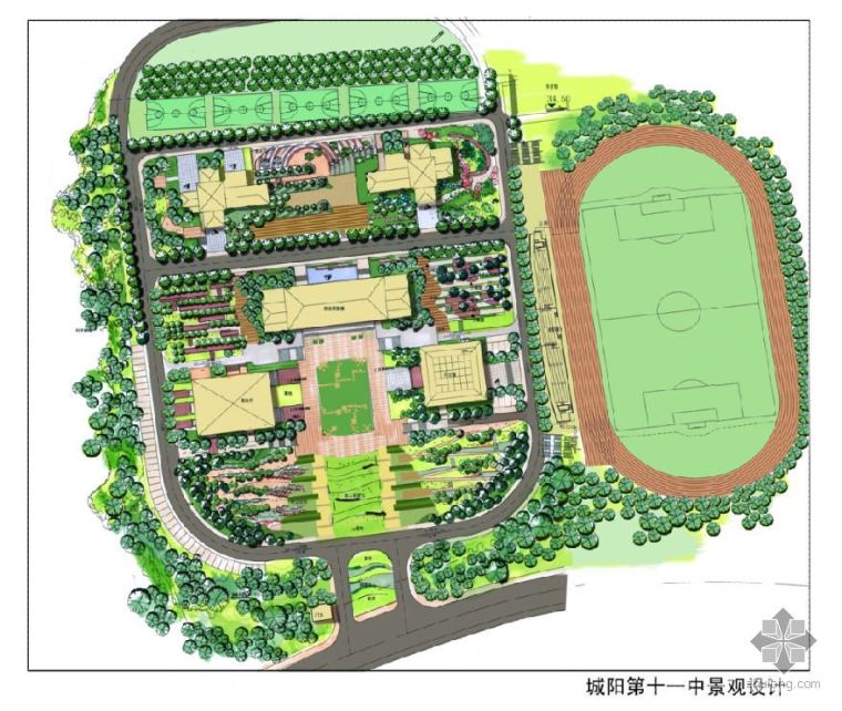 山东的校园景观设计资料下载-青岛中学景观设计文本