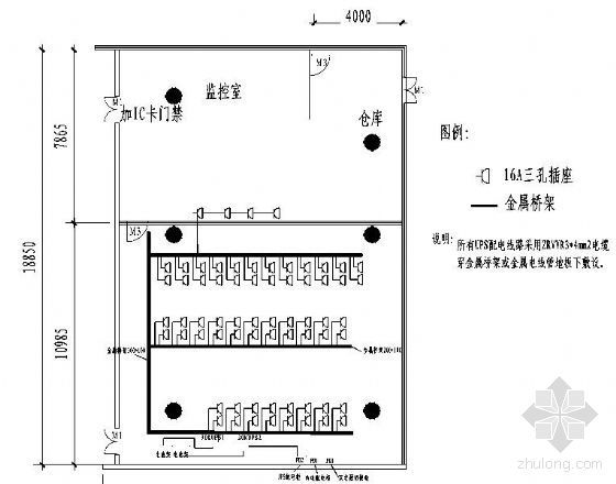 某大学网络中心设计图资料下载-某大学城图书馆及网络中心机房设计