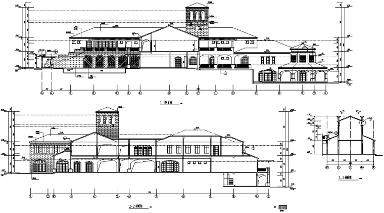 欧式多层会所建筑设计方案施工图CAD-4
