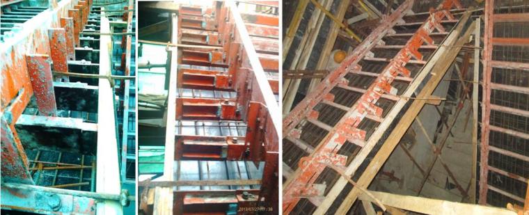 新型工具式可调节楼梯钢模板施工工法-侧面模板固定