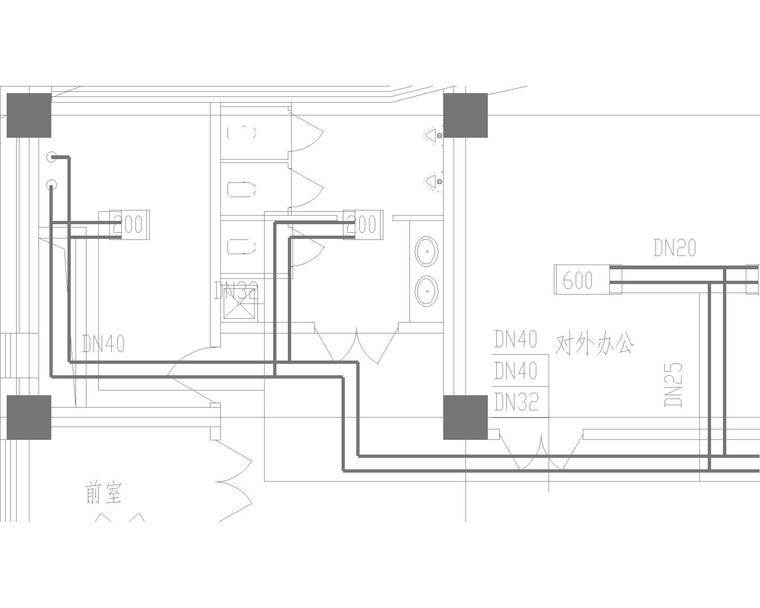 [抚顺]市消防模拟训练中心-空调水管平面图