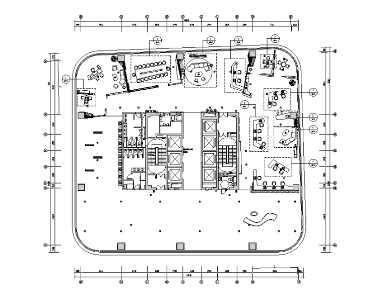 LA公园一号广场办公空间设计施工图（附效果图+材料清单）-家具编号图