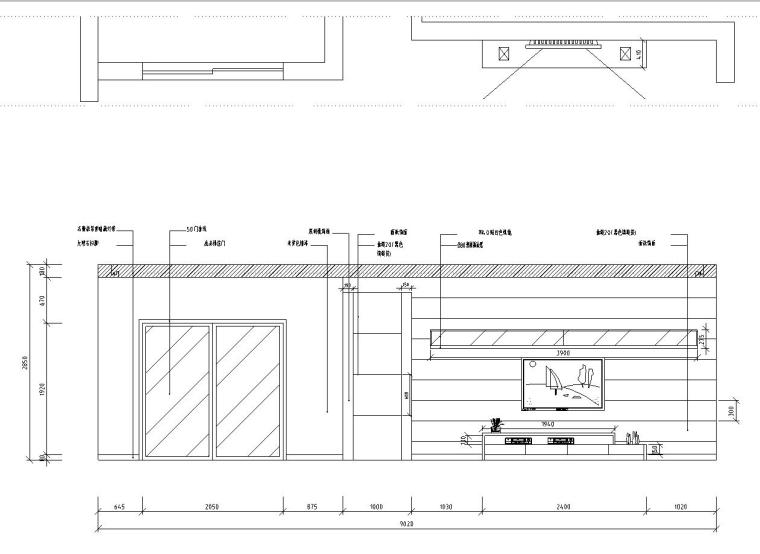 现代风格2居130平米施工图设计（CAD+实景图）-立面图