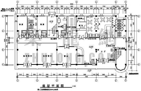 精品宾馆CAD图资料下载-某宾馆方案图
