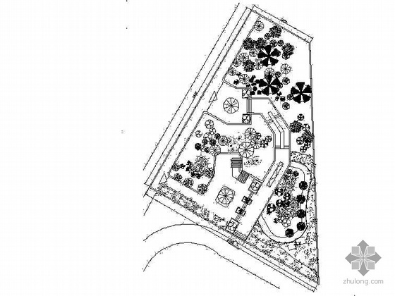 景观设计小公园cad资料下载-某房地产小区小公园施工图