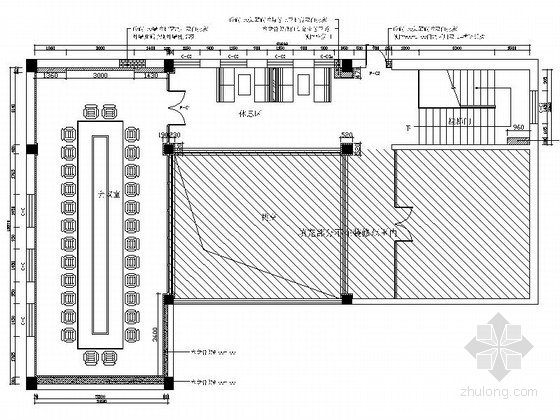 现代室内书吧设计CAD资料下载-[河南]现代简约会议室室内设计CAD施工图