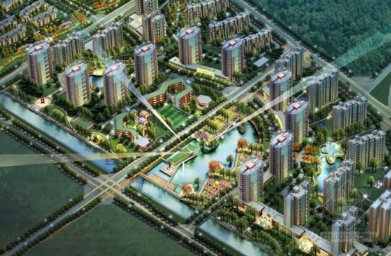 [北京]大型住宅区规划方案设计文本-住宅区效果图