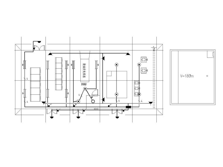 [贵州]高速公路收费站电气施工图设计（含总图）-设备用房一层照明平面图