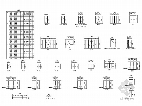 32层剪力墙结构安置小区高层住宅结构施工图（含建筑施工图）-门窗表