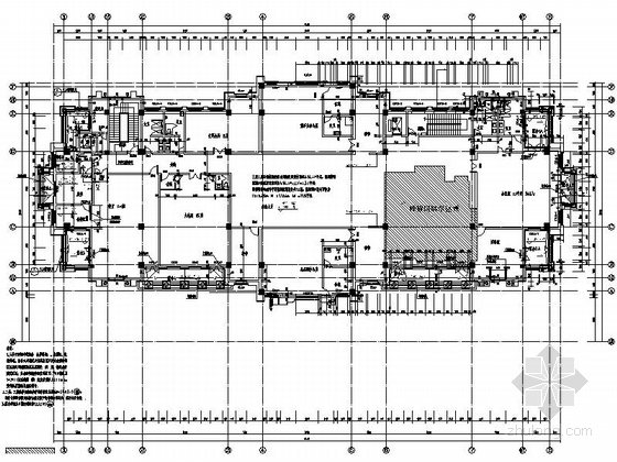 [浙江]三层西班牙风格售楼处建筑施工图-三层西班牙风格售楼处建筑平面图