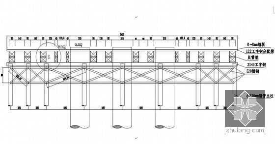 45+410+45m羊角编钟造型悬索桥实施性施工组织设计（110页附多个CAD图）-钻孔平台立面图