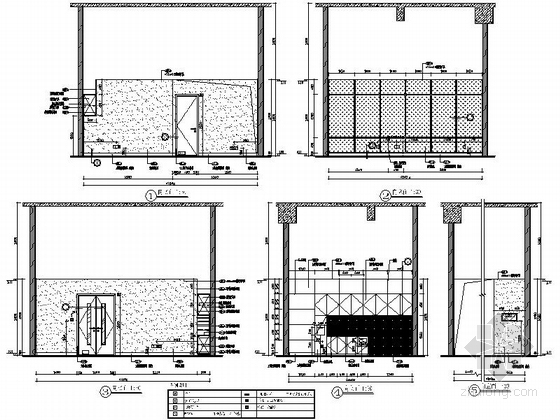 [珠海]经济特区现代风格国际会议展览中心室内装修施工图（含给排水图）商务中心储藏间立面图