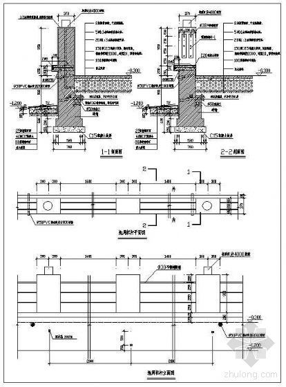 挡土墙墙身大样资料下载-平台挡土墙与平台栏杆大样