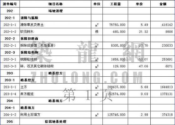 广东市政工程表资料下载-[广东]某市政工程投标报价书