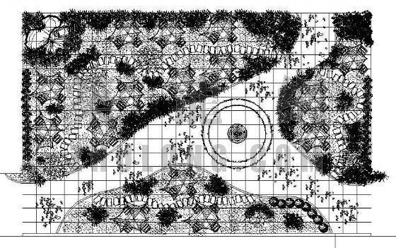 花园绿化平面资料下载-某宾馆屋顶花园绿化平面图