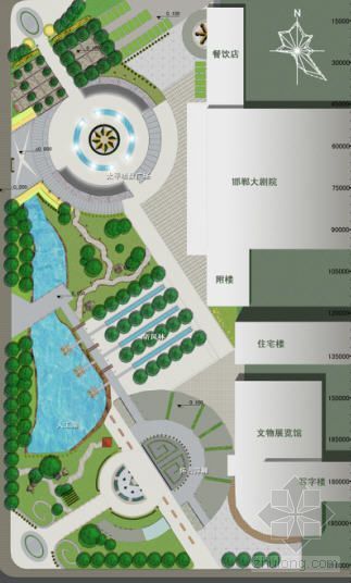 城市文化广场景观设计资料下载-邯郸市某中心文化广场景观设计