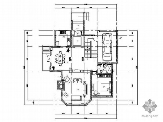 CAD室内设计图库珍藏版资料下载-双层别墅室内设计图