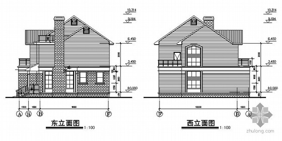 某二层小型别墅建筑方案图-2