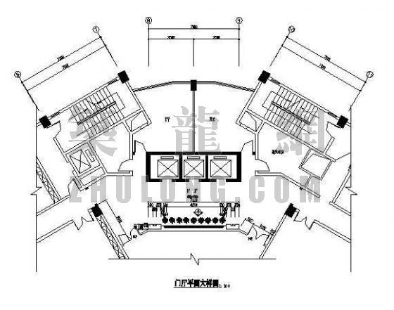 办公建筑电梯厅装修方案资料下载-某电梯厅装修图