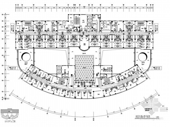 门诊综合楼空调通风及防排烟设计施工图-四层空调水管平面图.jpg 