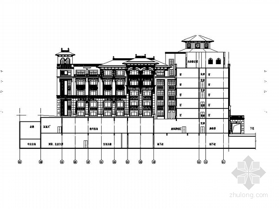 [青岛]高层欧式风格星级酒店设计方案图-高层欧式风格星级酒店立面图