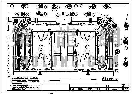 室外运动广场施工资料下载-运动场排水图