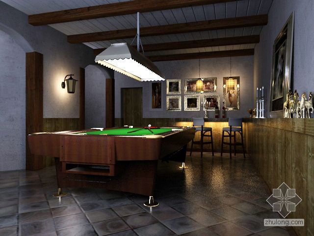 桌球室3D模型资料下载-桌球室