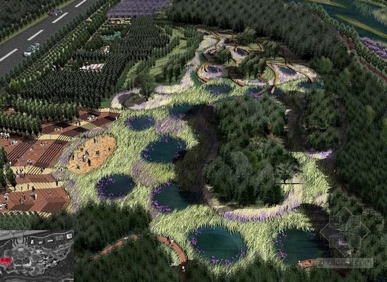 [山西]滨河湿地公园景观深化设计方案（北京著名设计院）-湿地公园效果图 