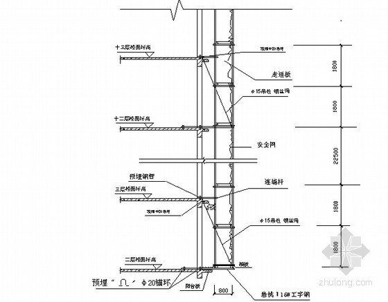 悬挑脚手架塔设方案资料下载-[广东]框架剪力墙结构商业工程外脚手架搭设施工方案