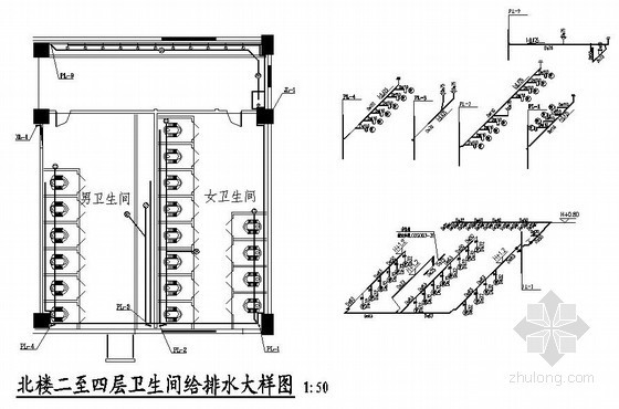 中学实验楼室内施工图资料下载-某中学实验楼教学楼给排水施工图