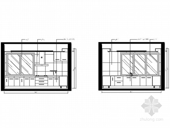 [浙江]环保商务酒店跃层样板房装修设计图（含实景）厨房立面图 