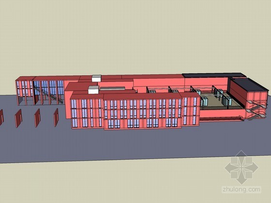 学校规划sketchup资料下载-学校SketchUp模型下载