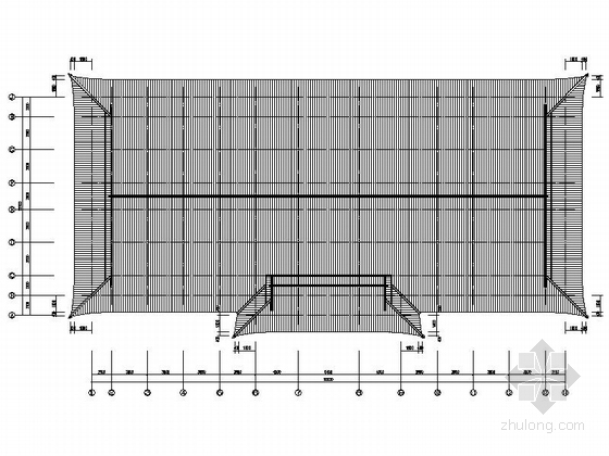 一层歇山式仿古建筑游客中心建筑施工图-一层歇山式仿古建筑游客中心建筑平面图