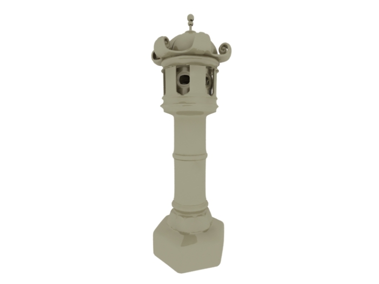 广场高灯3d模型资料下载-宫廷石灯3D模型下载