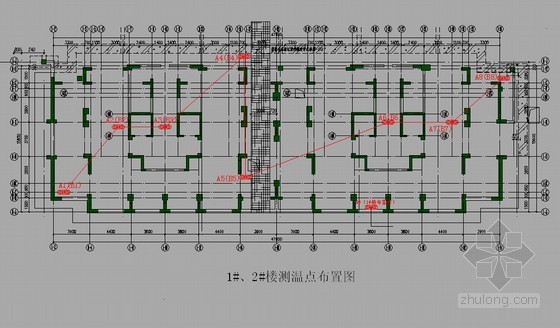 地泵布置图资料下载-[江苏]住宅工程大体积混凝土施工方案（测温点布置图）