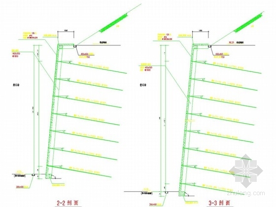 边坡挡土墙图资料下载-锚杆挡土墙边坡支护施工图