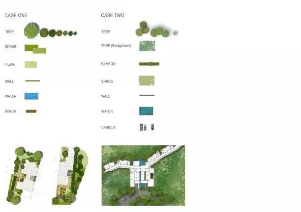 PSD建筑平面素材资料下载-小清新风格的国外PSD植物彩色平面树素材