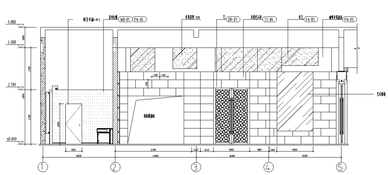 三门峡新中式大酒店室内施工图设计（含效果）-剖立面2