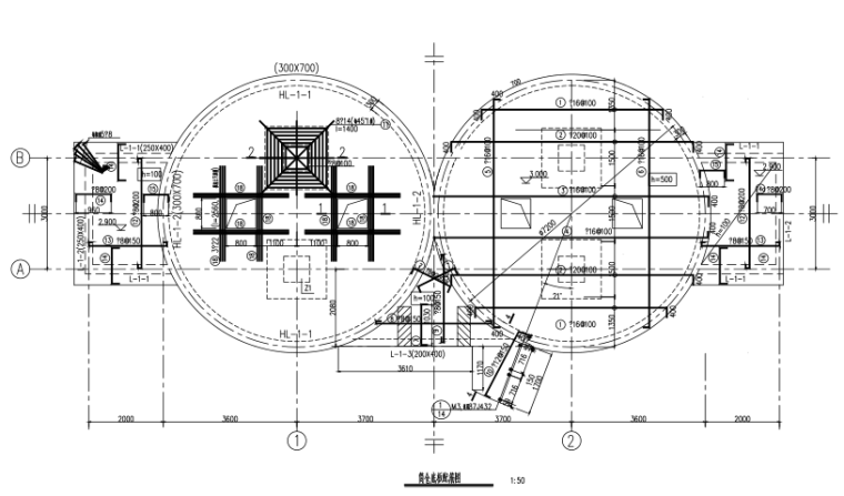 水泥厂双仓结构图（CAD、5张）_2