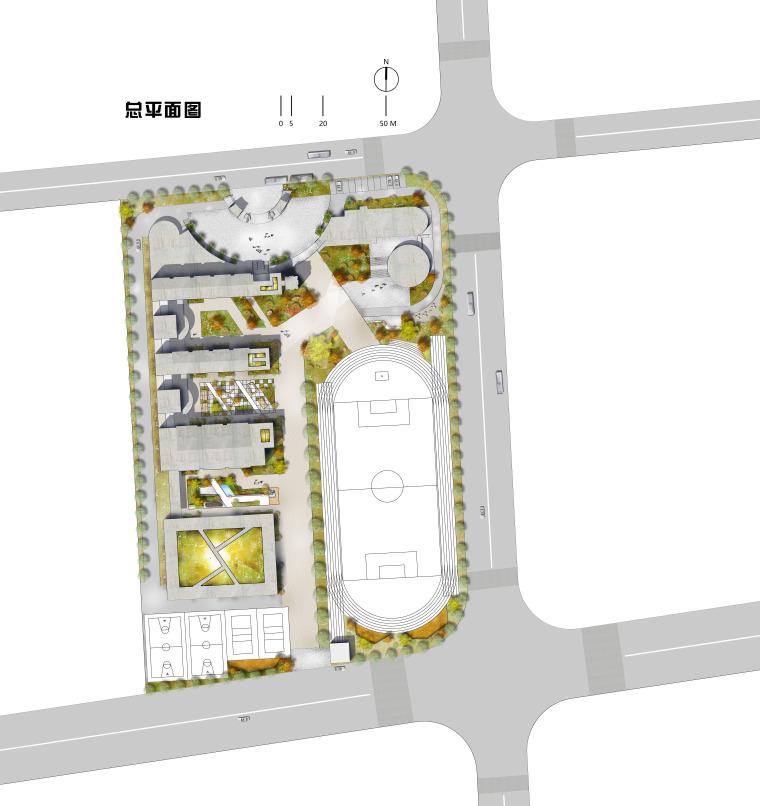 校园su景观资料下载-某校园景观SU模型
