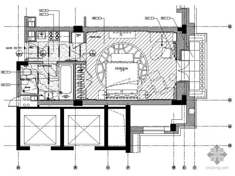 单身公寓设计概念资料下载-某单身公寓施工图