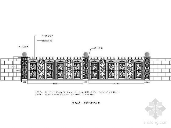 cad欧式铁艺大门资料下载-铁艺造型大门