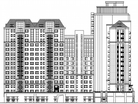 德式风格建筑资料下载-某德式沿街商住楼建筑施工图