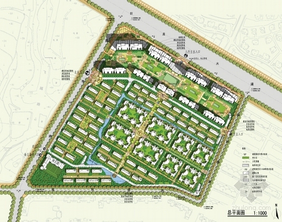 [湖北]欧式风格低密度住宅区规划设计方案文本-欧式风格低密度住宅区总平面图