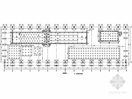 200米结构施工图资料下载-单层36米跨钢厂房和三层框架辅房结构施工图（200/50T吊车）