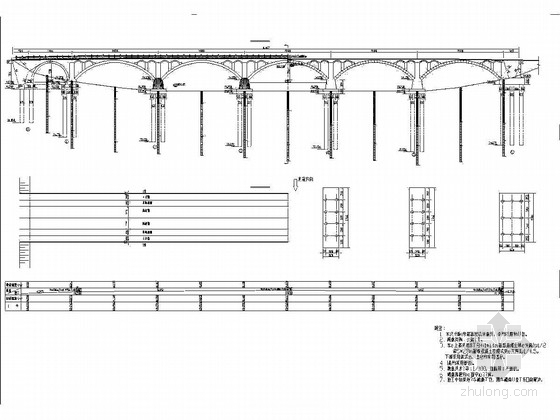 重力式墩台计算资料下载-5×28m钢筋混凝土空腹式拱桥施工图48张（实体式墩台 嵌岩桩）