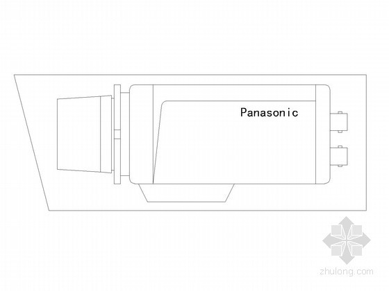 弱电智能化设计常用CAD图块大全-带保护罩枪式摄像机 