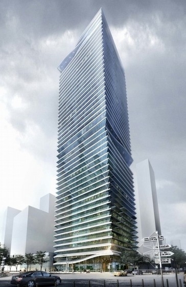 [深圳]某48层企业办公楼建筑方案文本（204米）-效果图 
