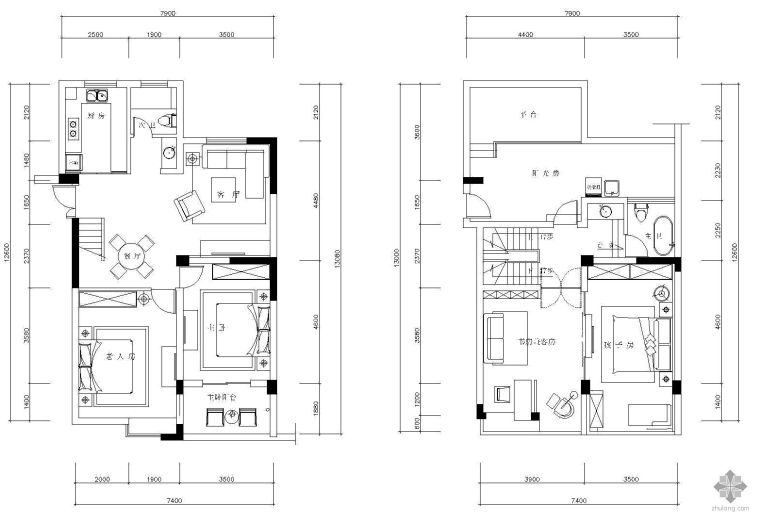 镜面柜大样资料下载-现代住宅空间装修图（含实景）